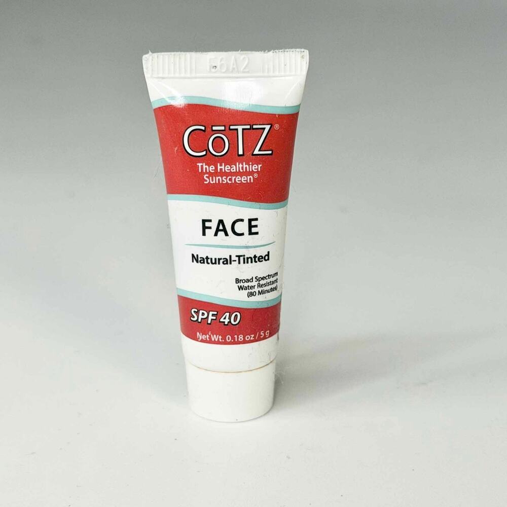 Cotz Face Natural-Tinted SPF 40 Mineral Sunscreen Primer Travel .18 oz 5g New